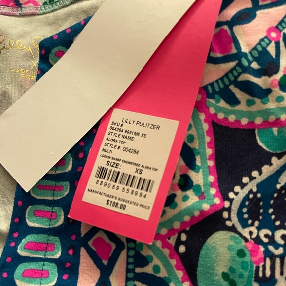 Lilly Pulitzer Top/ Lookin Sharp Engineered Alora Top - Picture 8 of 11